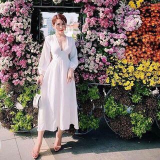 maxi chéo ngực vàng trắng