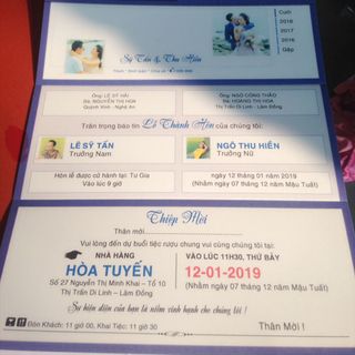 thiệp cưới thiết kế từng khách mời