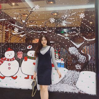 set yếm len mix áo sọc nhuyễn