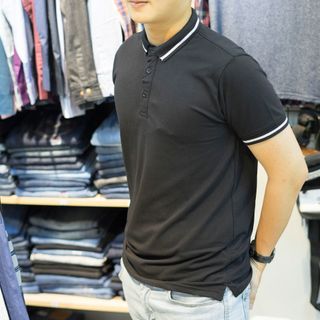 Áo thun nam phối viền cổ tay cực sang