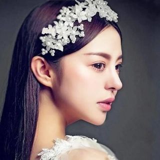 Dây hoa cài tóc cô dâu số 7-Đỏ