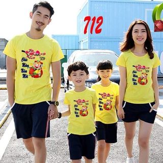 ÁO THUN GIA ĐÌNH IN HÌNH TẾT- ATGD06