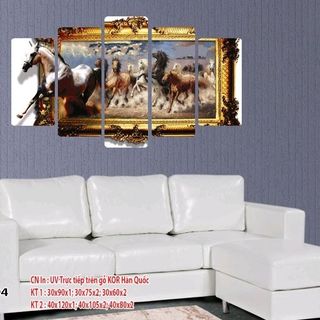 Bộ tranh gỗ 5 tấm Mã đáo thành công