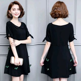 đầm xòe cổ lá sen chuyên sỉ sll
