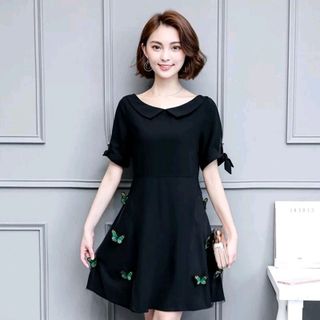 đầm xòe cổ lá sen chuyên sỉ sll