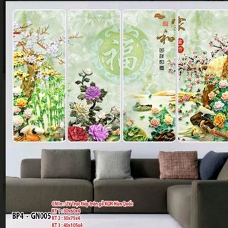 Bộ tranh gỗ 4 tấm Giả ngọc