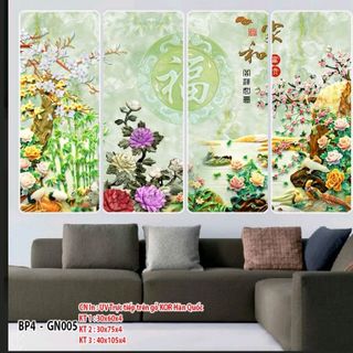 Bộ tranh gỗ 4 tấm Giả ngọc