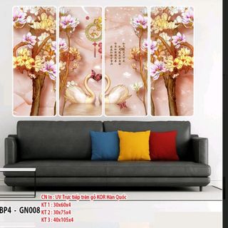Bộ tranh gỗ 4 tấm Giả ngọc