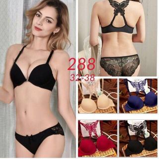 bộ đồ lót cài trước gắn hình bướm sau