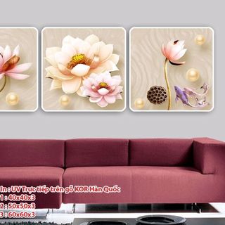 Bộ tranh gỗ 3 tấm trang trí cầu thang