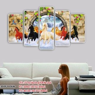 Bộ tranh gỗ 5 tấm Mã đáo thành công