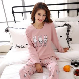 Đồ bộ mặc nhà hình chú thỏ ngộ nghĩnh đáng yêu 123 giá sỉ