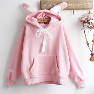 Áo khoác hoodie nữ tay dài hình đầu thỏ cực cá tínhdễ thương 129