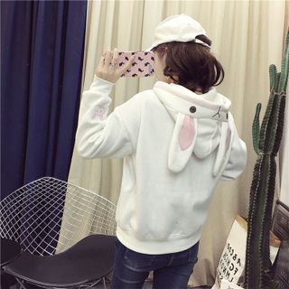Áo khoác hoodie nữ tay dài hình đầu thỏ cực cá tínhdễ thương 129