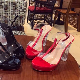 giày sandal cao gót lưoi gà
