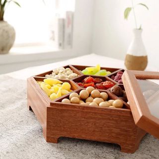 Khay đựng mứt tết bằng gỗ