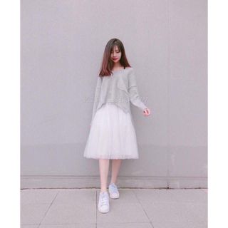 Chân váy maxi lưới