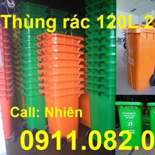 Xả kho thùng rác 240 lít giá rẻ tại long an- thùng rác màu xanh cam vàng