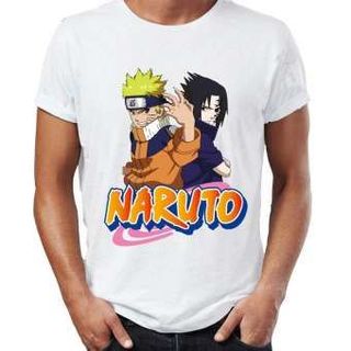 Áo thun in hình Naruto Áo Trắng In 2 Mặt In Tay Áo - Mẫu 13