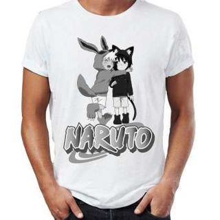 Áo thun in hình Naruto Áo Trắng In 2 Mặt In Tay Áo - Mẫu 23