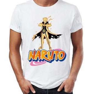Áo thun in hình Naruto Áo Trắng In 2 Mặt In Tay Áo - Mẫu 9