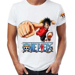 Áo thun One Piece Luffy Áo Trắng In 2 Mặt - Mẫu 2