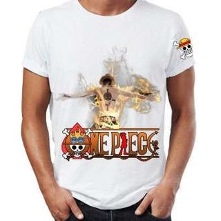 CHUYÊN SỈÁo thun One Piece giá rẻ in hình ACE Áo Trắng In 2 Mặt - Mẫu 2
