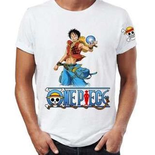 Áo thun One Piece TPHCM in hình Luffy Áo Trắng In 2 Mặt - Mẫu 4