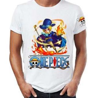 Áo thun One Piece in hình SABO Chibi Áo Trắng In 2 Mặt In Tay Áo - Mẫu 1