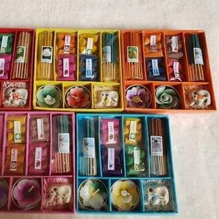 set 9 món nhang thái và đèn cầy sáp