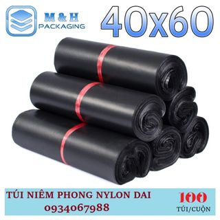 Túi nilon dai 40x60cm Đen gói hàng tiện lợi keo dán miệng