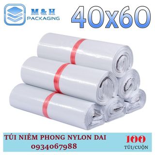 Túi nilon dai 40x60cm Trắng gói hàng tiện lợi keo dán miệng