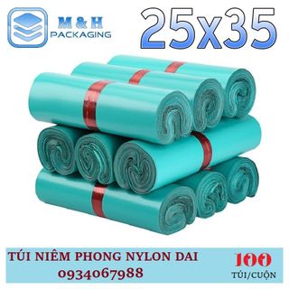 Túi nilon dai 25x35cm Xanh gói hàng tiện lợi keo dán miệng