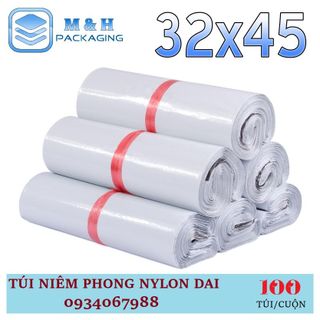 Túi nilon dai 32x45cm Trắng gói hàng tiện lợi keo dán miệng