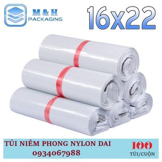 Túi nilon dai 16x22cm Trắng gói hàng tiện lợi keo dán miệng