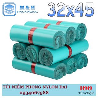 Túi nilon dai 32x45cm Xanh gói hàng tiện lợi keo dán miệng