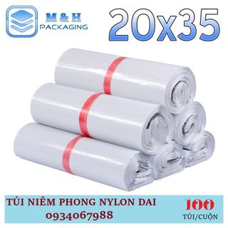 Túi nilon dai 20x35cm Trắng gói hàng tiện lợi keo dán miệng