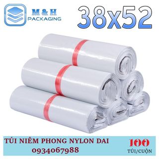 Túi nilon dai 38x52cm Trắng gói hàng tiện lợi keo dán miệng