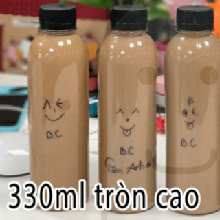 Chai nhựa tròn nắp đen - 330ml