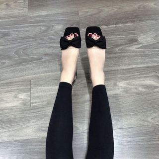 dép quai ngang nơ gót cao cute