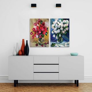 Tranh canvas phong cách sơn dầu tranh hoa lá giả vẽ giá sỉ sốc