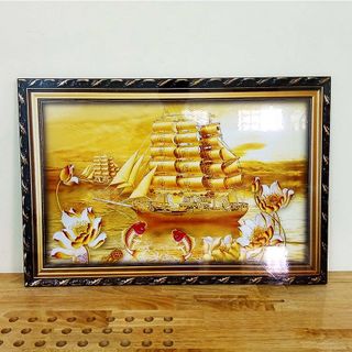 Tranh cá chép - Tranh cửu ngư quần hội - Tranh phong thủy - Tranh gỗ MDF