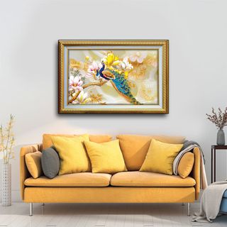 Tranh chim công Tranh Khổng tước Tranh như ý ép gỗ mẫu mới