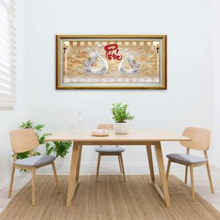Tranh Như ý Cát Tường - Tranh Chim Công Phú Quý - Ép gỗ MDF