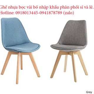 Ghế nhựa bọc vải bố chân gỗ cung cấp giá sỉ giá sỉ