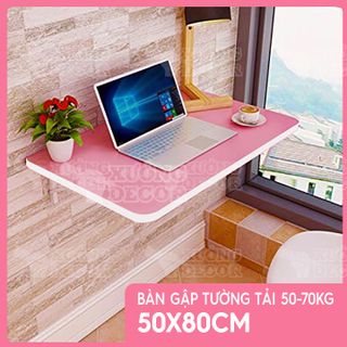 Bàn gập treo tường - Bàn học sinh co bé gái màu hồng 50x80cm - tải 50x70kg giá sỉ