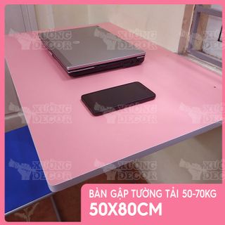 Bàn gập treo tường - Bàn học sinh co bé gái màu hồng 50x80cm - tải 50x70kg