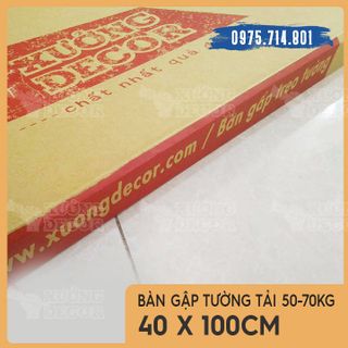 Bàn gập treo tường-Gỗ cao su sáng màu 40x100cm tải 50-70kg