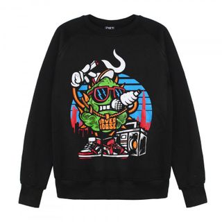 Áo sweater dài tay Thái in 3D hình cục bông xanh lá hát rap hiphop AST004 giá sỉ