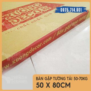 Bàn gập treo tường-Gỗ cao su sáng màu 50x80cm tải 50-70kg